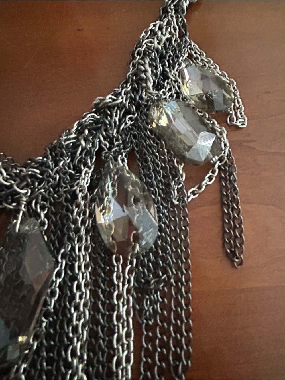 BCBGMaxAzria Gunmetal and Crystal Necklace - Picture 3 of 5